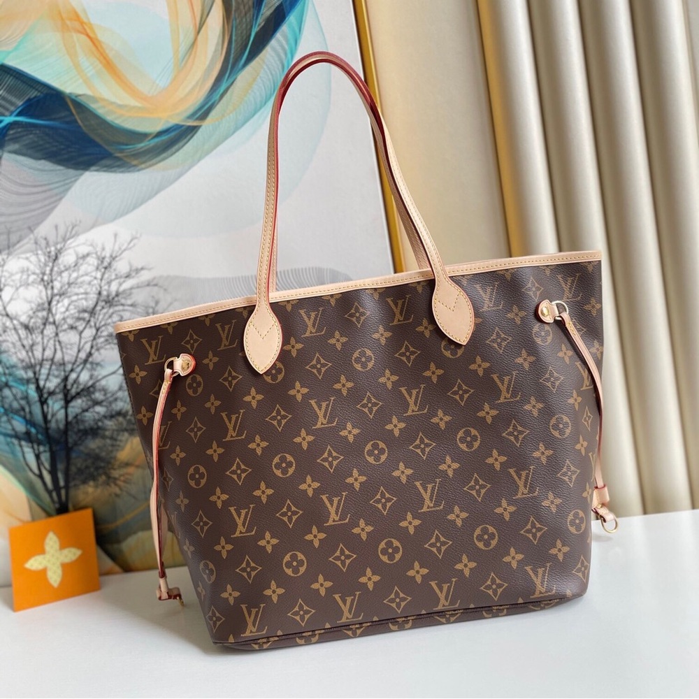 👑Louis Vuitton Neverfull MM Monogram Beige